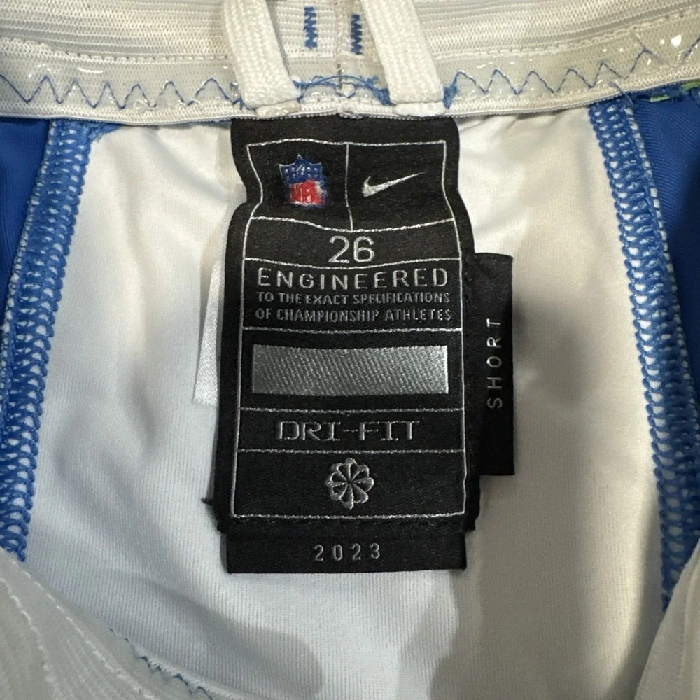 2023 Detroit Lions NFL Game Issued Worn Pants Nike DRI-FIT Football Sz 26 Short